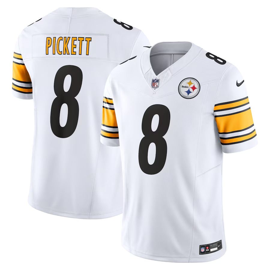 Men Pittsburgh Steelers #8 Kenny Pickett Nike White Vapor F.U.S.E. Limited NFL Jersey